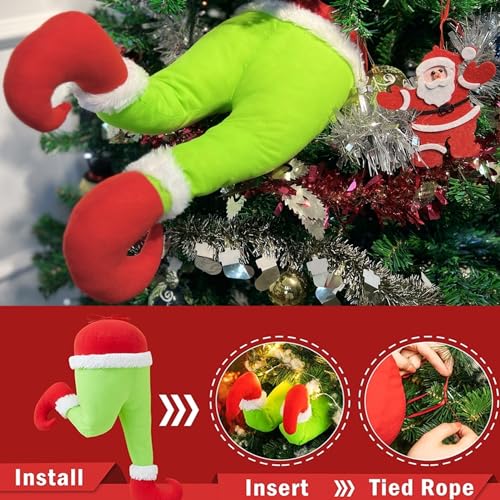 Poseable Christmas Elf Body Tree Ornaments - Stuffed Head, Arms & Legs