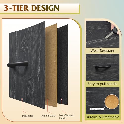 Wide 8-Drawer Fabric Dresser - Storage Chest with Wood Top & Steel Frame