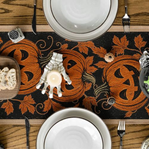 Artoid Mode 13x108 Inch Halloween Table Runner Bright Orange Home Decor