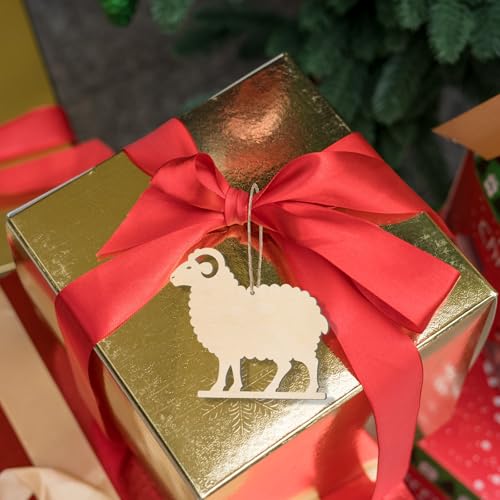 Unfinished wooden sheep ornaments, 10 pcs wall decor twine crafts