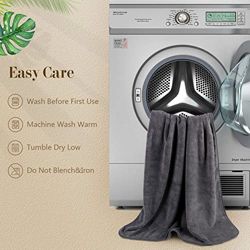 Orighty Microfiber Bath Towel Set 2-Pack (27"x54") - Soft Quick Dry, Grey