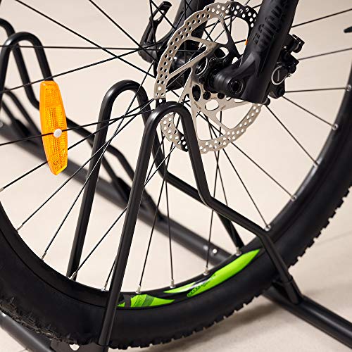 6-Bike Floor Parking Rack Stand for Mountain and Road Bikes Garage Storage