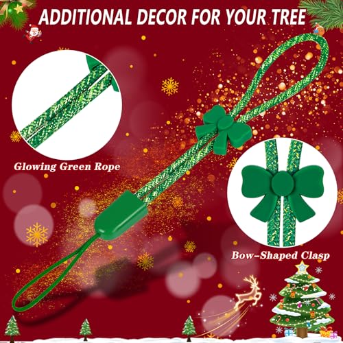 ANGAR 48-Pack Christmas Ornament Hooks, Adjustable No-Slip Green Hooks