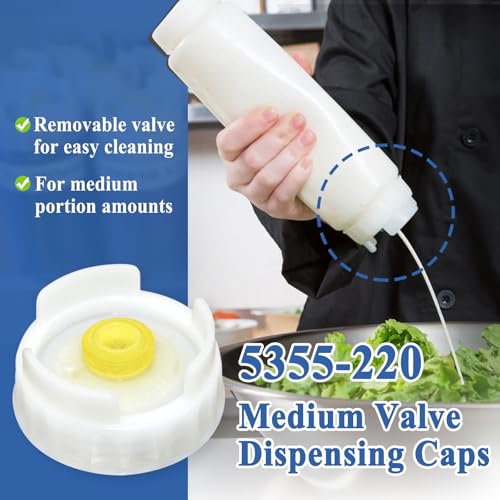 6 Pcs Precision Squeeze Bottle Dispensing Caps for Smooth Sauces