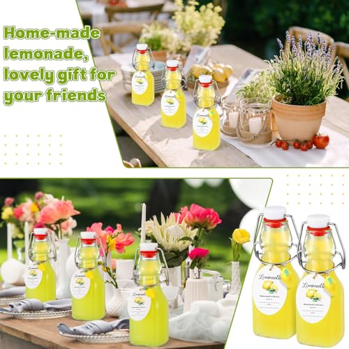 4oz Mini Lemon Flip-Top Glass Bottles – 20-Count Set, Skybooly