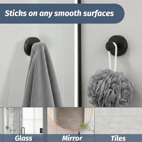 Heavy Duty Suction Cup Hooks for Shower, Waterproof Stainless Steel 4-Pack
