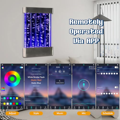 LED Sensory Bubble Wall Panel - 24"x16" Stainless Steel Therapy Light