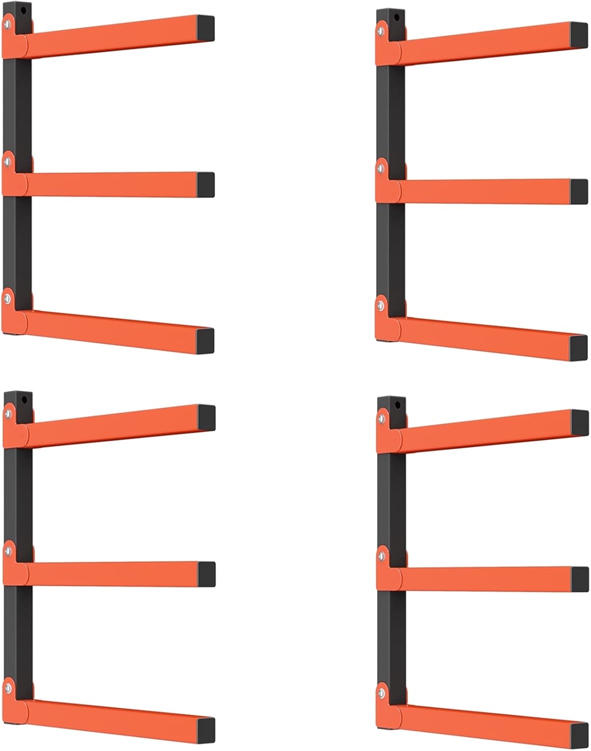WALMANN Lumber Storage Rack - Heavy Duty Wall Mount for Garage | Overhead Wood Storage (2 Pairs)