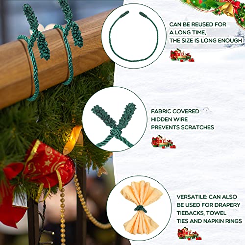 Zhengmy 50 Pcs 20in Christmas Garland Tie - Green, Nylon with Hidden Wire