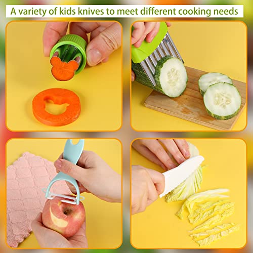 10-Piece Kids Safe Cooking Knife Set with Serrated Edges and Slicers