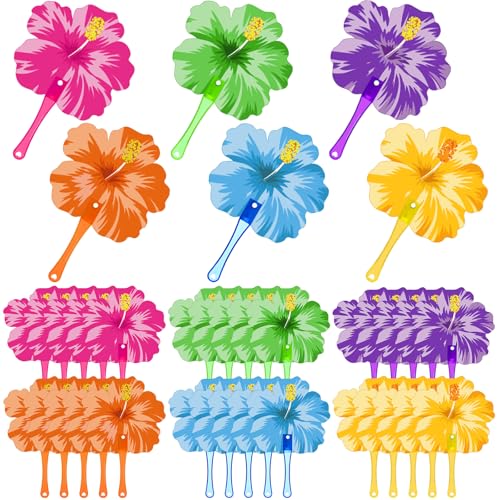 36-Piece Hibiscus Hand Fans Tropical Party Favors for Beach Luau Events