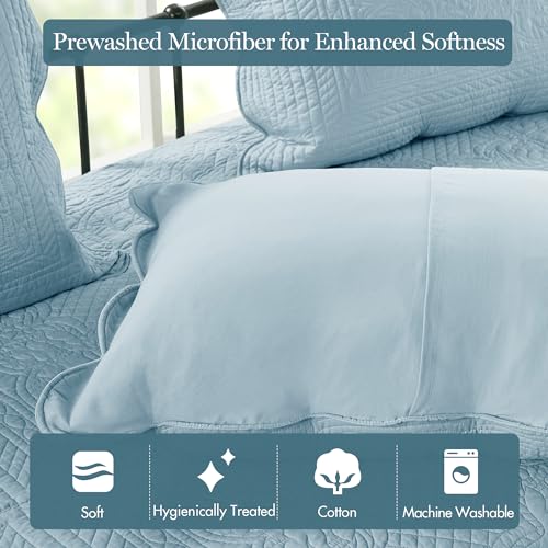 Coastal Damask Quilted Daybed Cover Set - 6-Piece All-Season Bedding