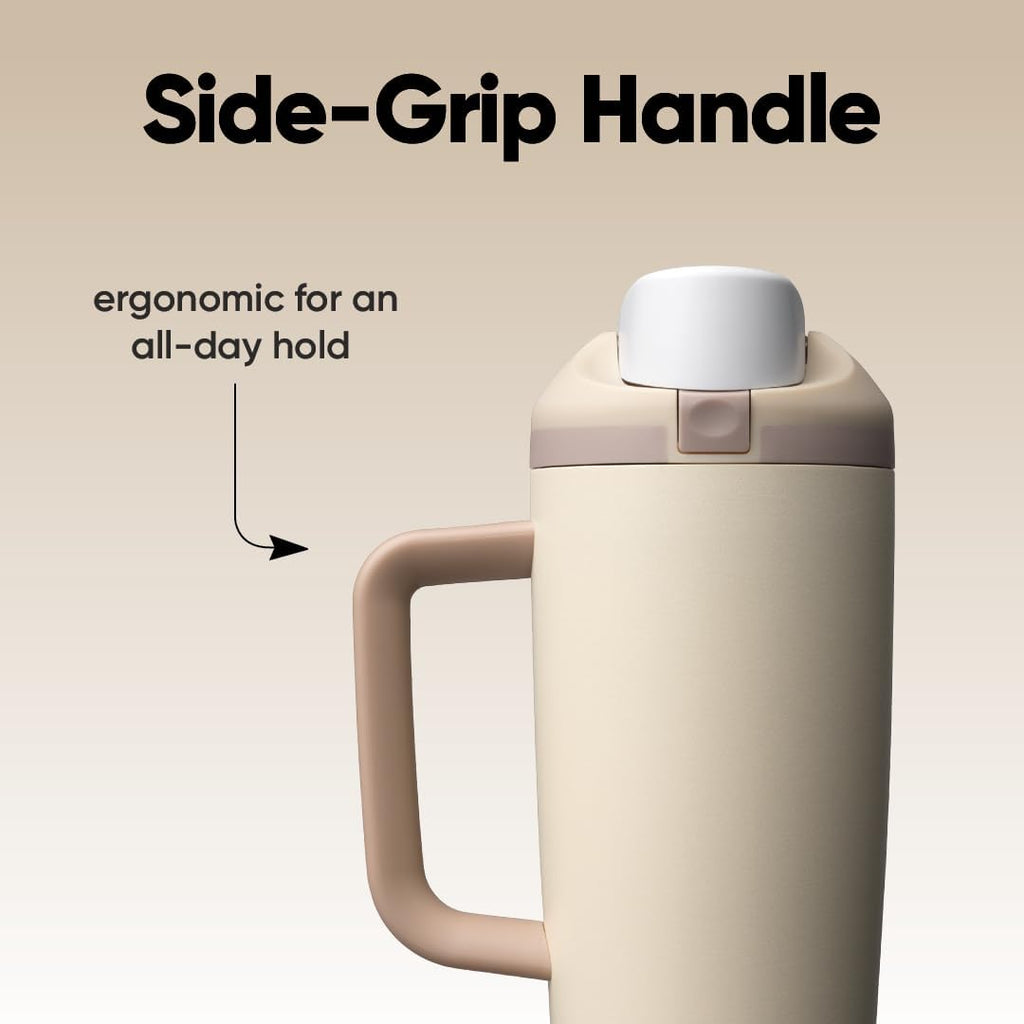 Owala FreeSip Tumbler - 30-Oz. Stainless Steel - Tan (Lightly Toasted) for Easy Hydration