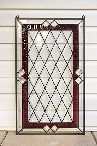 20x34 Handcrafted Stained Glass Window Panel with Beveled Glass & Copper Frame