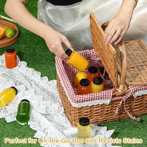 KEYWING 4 oz Glass Shot Bottles with Lids - 24 Pack for Juices & Shots