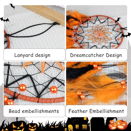 Handmade Black Dream Catcher Wall Decor with Feathers and Beads, 63.5cm