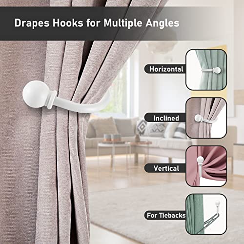 Set of 2 Decorative Aluminum Alloy Curtain Holdbacks, Wall Mounted Tiebacks