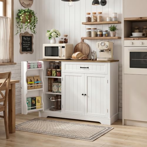 Kitchen Coffee Bar Cabinet - Sideboard Buffet with Drawers & Shelves