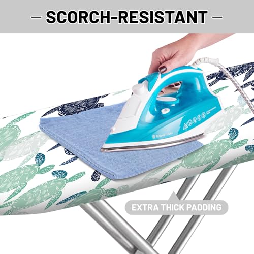 15x54 Inch Ironing Board Cover and Pad, Sea Turtle Beach Coastal Pattern