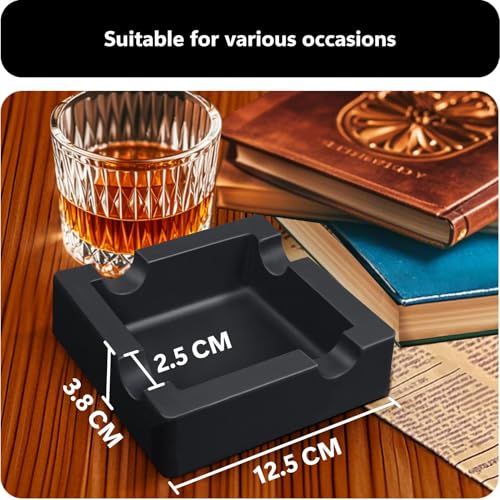 Silicone Cigar Ashtray Set (2 Pack), Windproof Outdoor Patio Ashtray