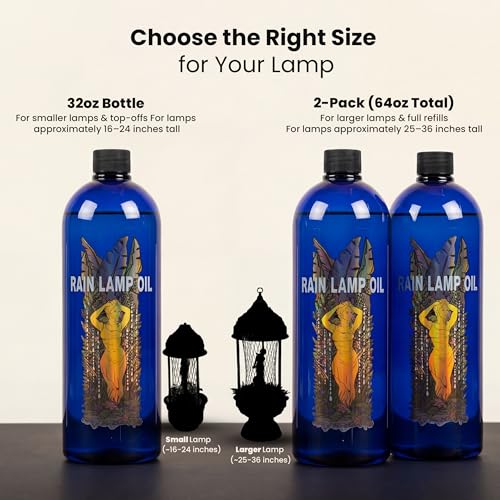 Premium Rain Lamp Oil - 32 oz Clear & Odorless Drakeol 35 Mineral Oil