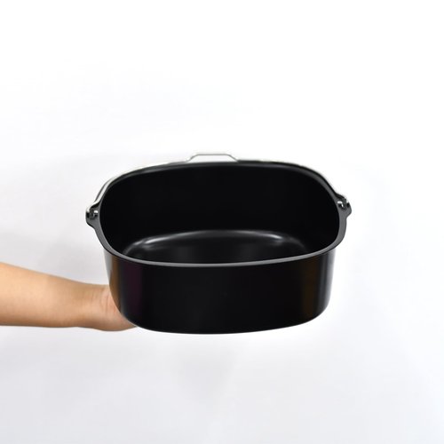 BSDLZCH 8inch Air Fryer Cake Pan, Non-stick Air Fryer Cake Barrel Square Deep Baking Pan Pizza Baking Pan for Instant Pot Cake Tray Basket Kitchen Accessorie Set (with 6 muffin cups)