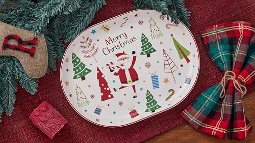 Bico 16in & 12in Ceramic Serving Platters Set – Microwave & Dishwasher Safe