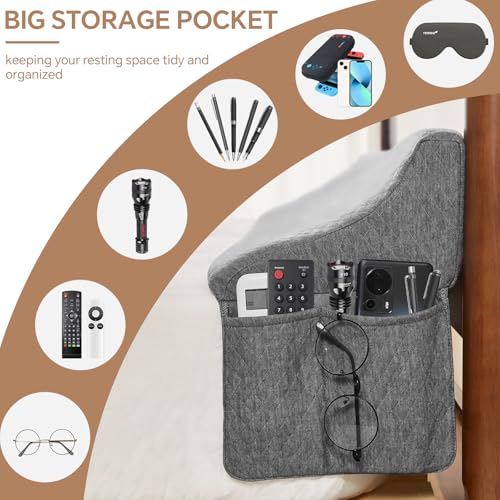 Queen Size Bed Wedge Pillow for Mattress Gap Filling - Grey