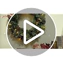 MUMTOP Pre-Lit Christmas Wreath D - 20 Inch Artificial Door Decor with LED Lights, Red Berries & Pine Cones