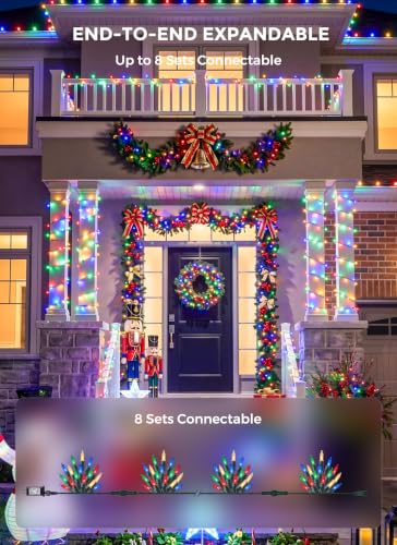 Brightown 32ft LED Christmas Lights 100-Count Multicolor Diamond Bulbs (Indoor/Outdoor) – 8 Modes