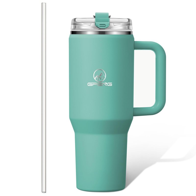 Gpeng 40 oz Stainless Steel Tumbler with Detachable Handle - Leakproof and Insulated Water Bottle, Versatile for Hot or Cold Drinks