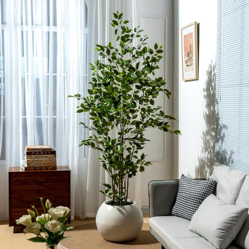 7ft Artificial Ficus Tree - Realistic Faux Plant for Home Decor