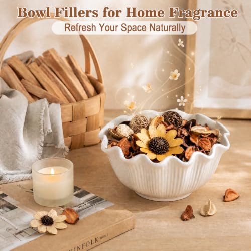 Sandalwood Scented Potpourri Bowl Filler Set with Essential Oil