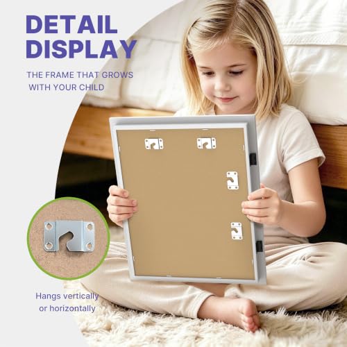 2-Pack 10x12.5 White Kids Art Frames with Magnetic Front-Opening Door