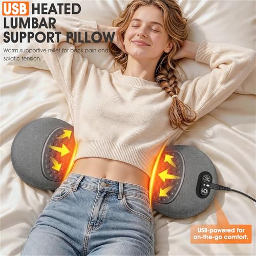 3-in-1 Electric Lumbar Support Pillow with Heat & Massage