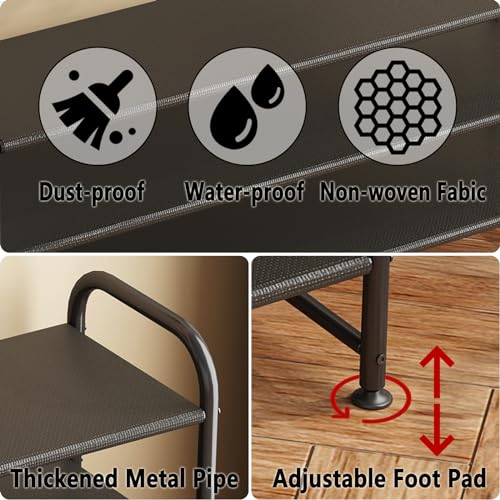3-Tier Extra-Wide Shoe Rack Organizer for Entryway and Closet, Black Metal
