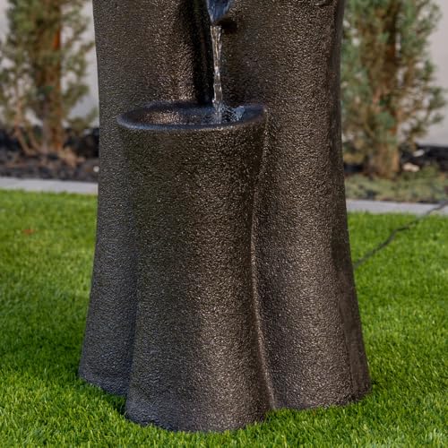 41-Inch Modern Cascading Sphere Water Fountain with LED Lights