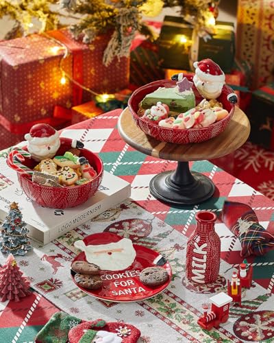 Cookies for Santa Plate and Milk Jug Set - Festive Holiday Ceramic Decor