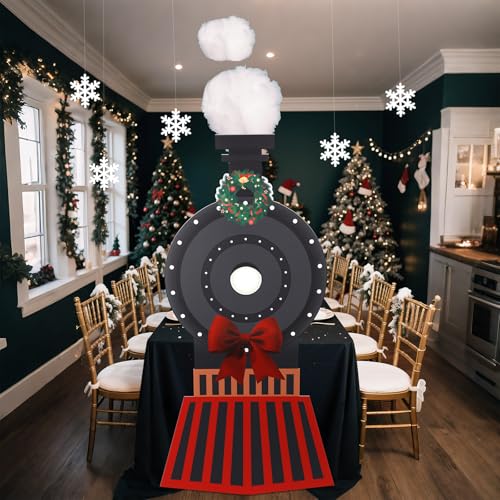 3 Set Christmas Express Train Cardboard Decor Props - Holiday Party Decorations