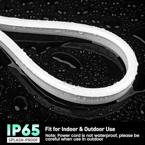 RGB LED Neon Rope Light 16.4ft, Waterproof Color Changing Strip with Remote