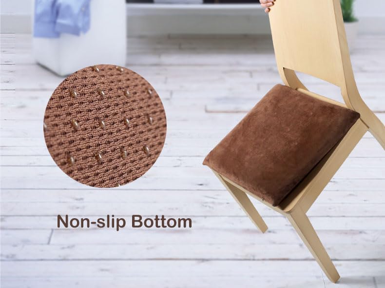 18x18 Square Memory Foam Chair Cushion - Non-Slip Velvet Seat Pad