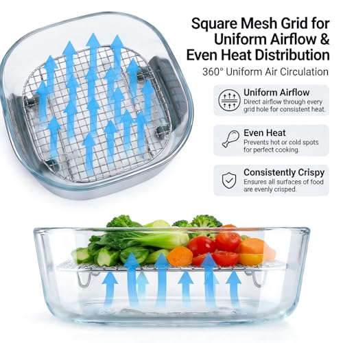 2-Piece Stainless Steel Crisper Rack Set for Air Fryer Bowls
