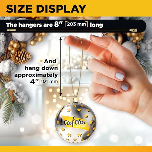 Gold Christmas Ornament Hooks with Snap - 200 Pack Precut String Hangers
