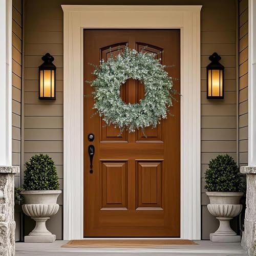 26-Inch Artificial Eucalyptus Lavender Wreath for Front Door Decor