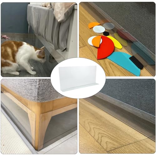 Clear Under Bed Blocker for Furniture - 8 Pack Adjustable Gap Bumper
