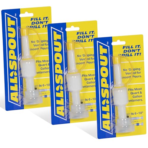 ALLSPOUT Extendable No-Drip Pour Spouts 3-Pack for Quart & Gallon Jugs