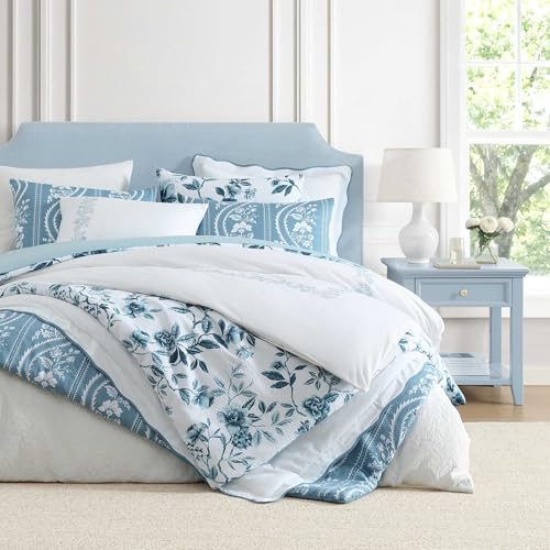 Martha Stewart 100% Cotton Queen Duvet Cover Set - 3-Piece Floral Bedding