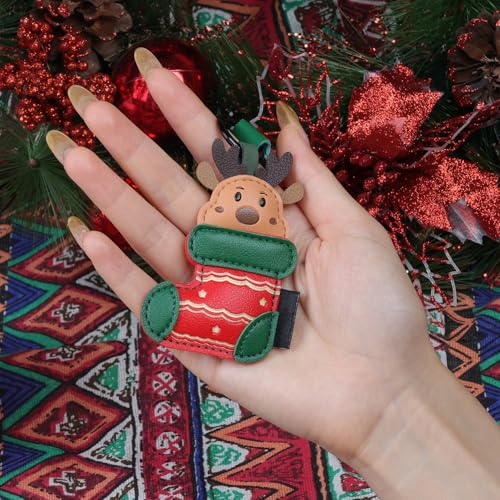 JASKFG Christmas Stocking with Reindeer Holiday Decor - Red & Green