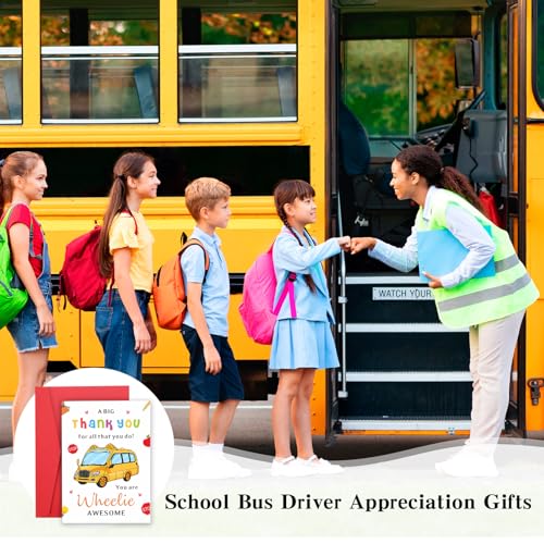School Bus Driver Appreciation Cards Bulk – ‘A Big Thank You For All That You Do, You Are Wheelie Awesome’