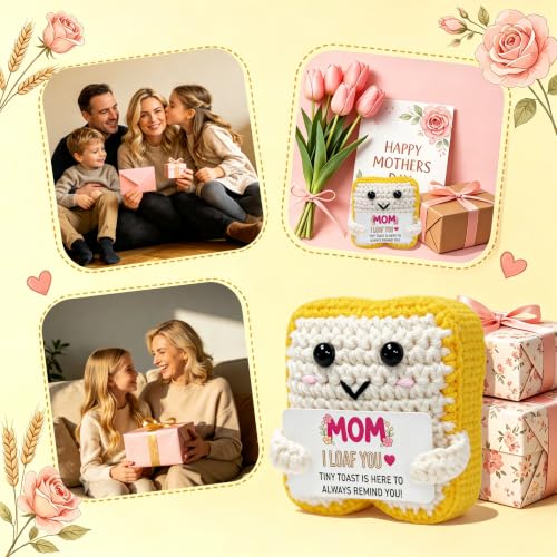 Mom Handmade Crochet Butter Toast Gift Set - I Loaf You Keepsake for Stepmom & Mother-in-Law